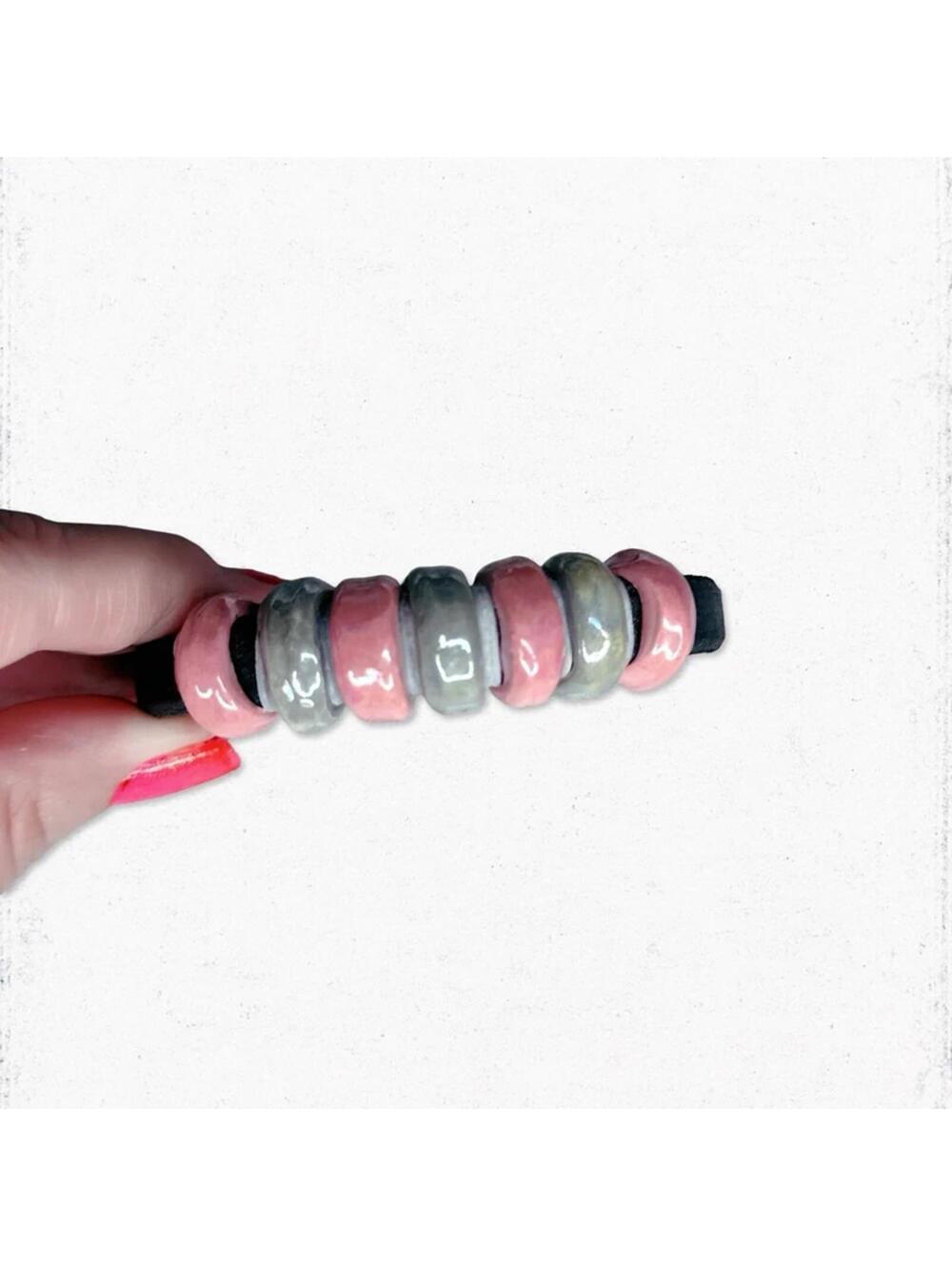 7639u. Ceramic Leather Bracelet
